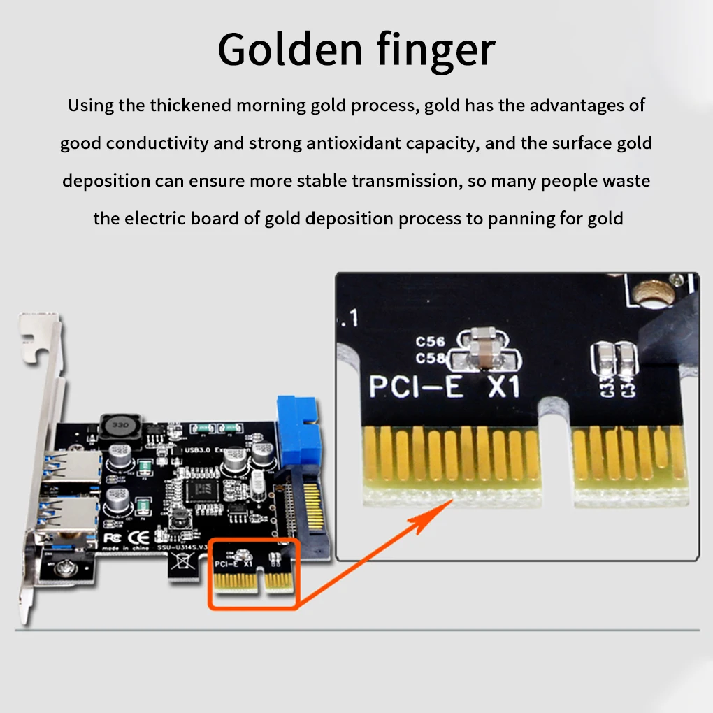 Адаптер USB 3 в PCIE PCI Express карта расширения 0 PCI-E адаптер с 2 портами USB3.0 плата