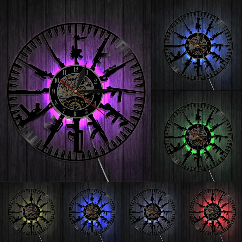 Настенные часы Bullet Time домашний декор виниловые боеприпасы в стиле милитари