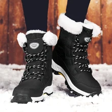 2021 novo inverno botas altas femininas com botas de neve de pele quente macio botas femininas à prova dthick água de sola grossa sapatos confortáveis (3)