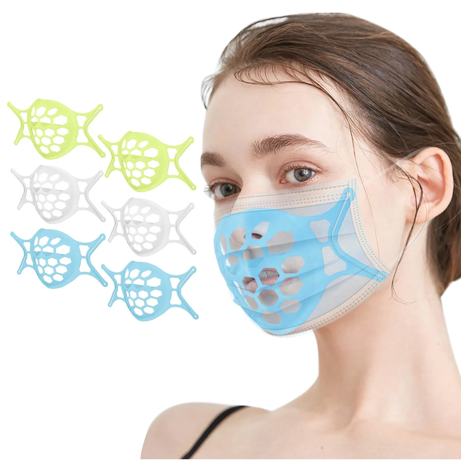 

2pcs 3D Adult Mask Holder Separate Nose Mouth Support Breathing Assist Inner Cushion Bracket Silicone Mask Breathable Holder