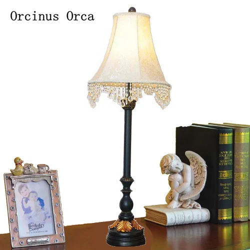 

European style castle retro crystal desk lamp living room study bedroom American luxury palace style decorative desk lamp