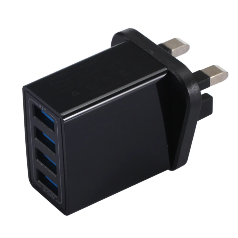 4USB зарядное устройство 5.1A мобильный телефон планшет путешествия Быстрая зарядка зарядная головка стандарты США европейские правила британское зарядное устройство