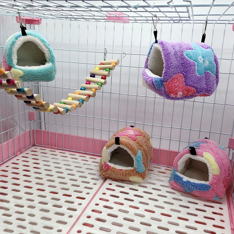 soft plush hanging hamster nest small animal pets cage hammock guinea pig squirrel mice rat sleepping bed keep warm nest house free global shipping