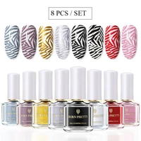8 pcsset 6ml white black nail art stamping polish kit gel nail polish for nail stamping plates stamp template