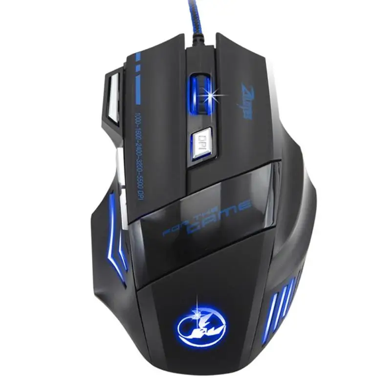 ZELOTES T-80 Проводная игровая мышь USB T80 5500 dpi 7 кнопок подсветка светодиодный оптическая компьютерная мышь геймерская мышь для настольного ПК ноутбука
