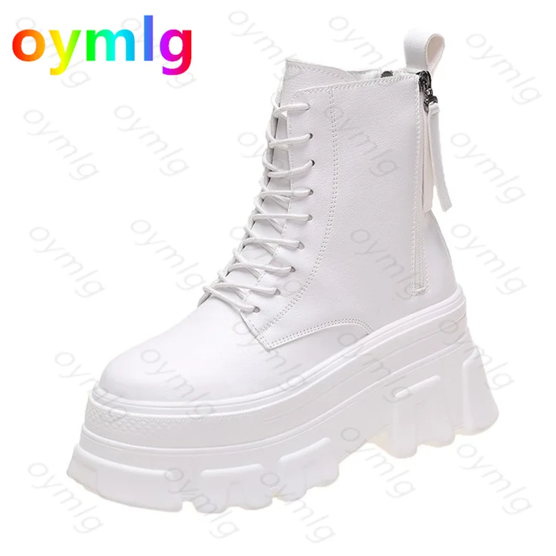 

Net red double zipper platform platform Martin boots women's autumn winter 2021 new lace-up leisure locomotive short boots