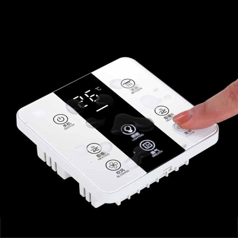 

Smart Touchscreen Yuba Switch 8 Gang Bathroom Waterproof Dustproof Panel X37B