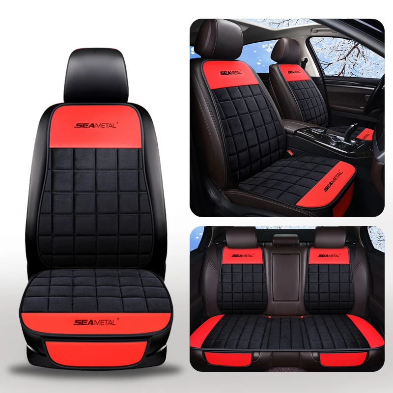 Плюшевые чехлы на сиденья автомобиля роскошный набор чехлов из нержавеющей