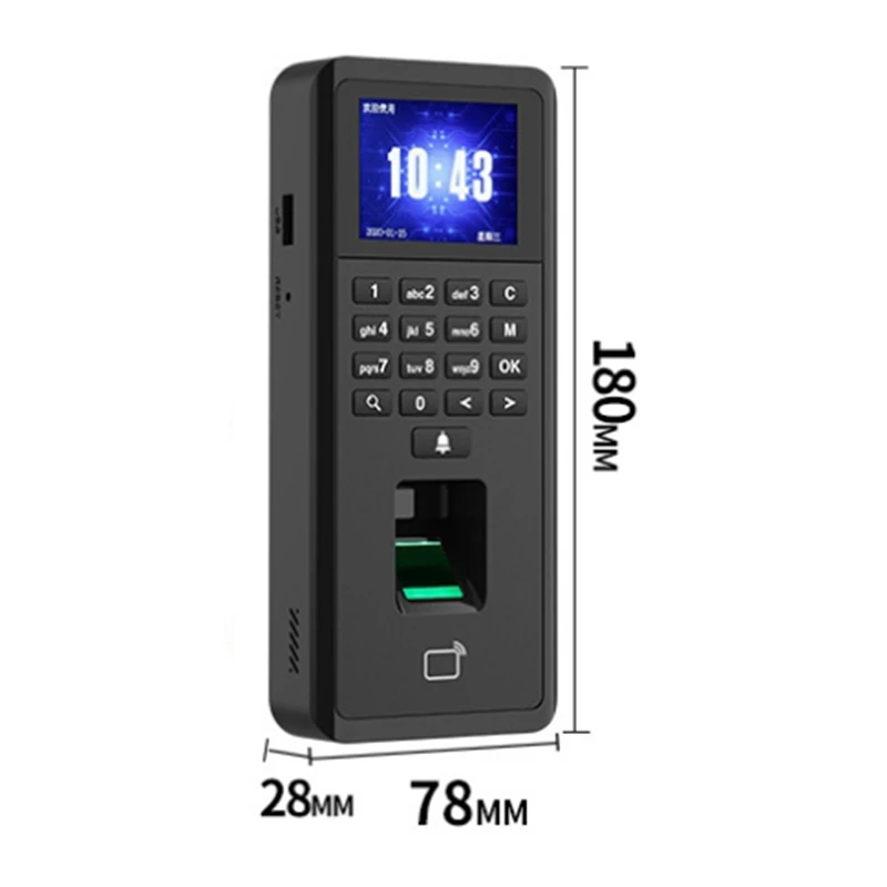 

Indoor Access Control and Time Attendance TCP/IP Fingerprint Biometric IP42 Card Reader/Keypad Compatible 1000 Users