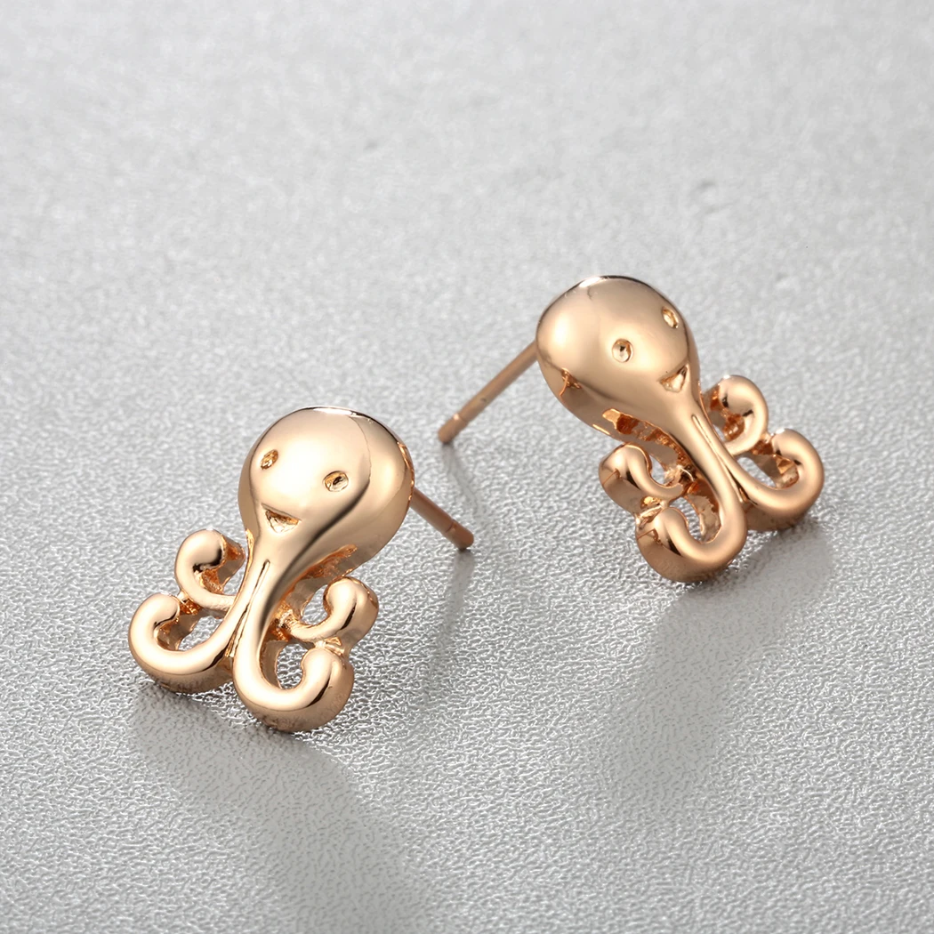 Милые серьги гвоздики с осьминогом для женщин и девочек ручная работа модные