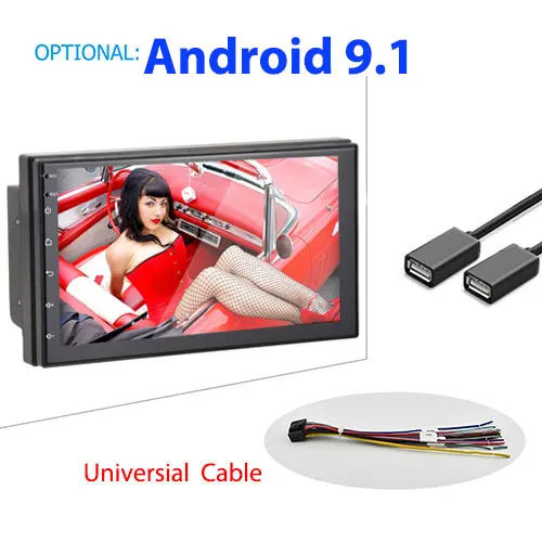 Podofo автомобильный мультимедийный плеер Andriod gps навигация 2DIN HD Авторадио WiFi USB FM 2 Din " автомобильный аудио Радио стерео резервный монитор - Цвет: New Universial Cable