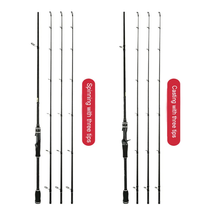 

3 Tips 1.8m ML M MH Power Spinning Fishing Rod Carbon Casting Rod Lure Wt. 4-28g/5-35g/6-40g Sea Fishing Rod Spinning