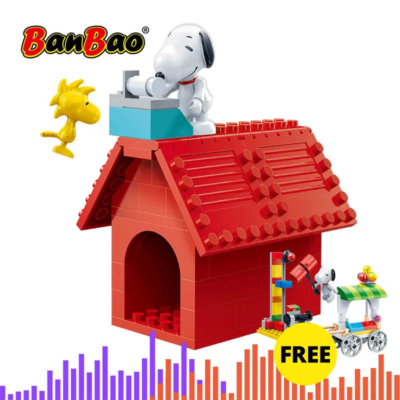 BanBao, горячая Snoopy, арахис, IP фигурка, пластиковые строительные блоки, игрушки для детей, обучающая модель, DIY Кирпичи, совместимый бренд