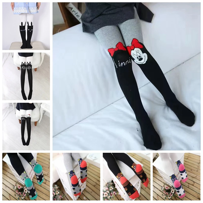 Baby Girls Leggings Cartoon Minnie Pencil Pants Cotton Kids Long Trousers Skinny Children Pantyhose For Girls Dance 2-10 Years