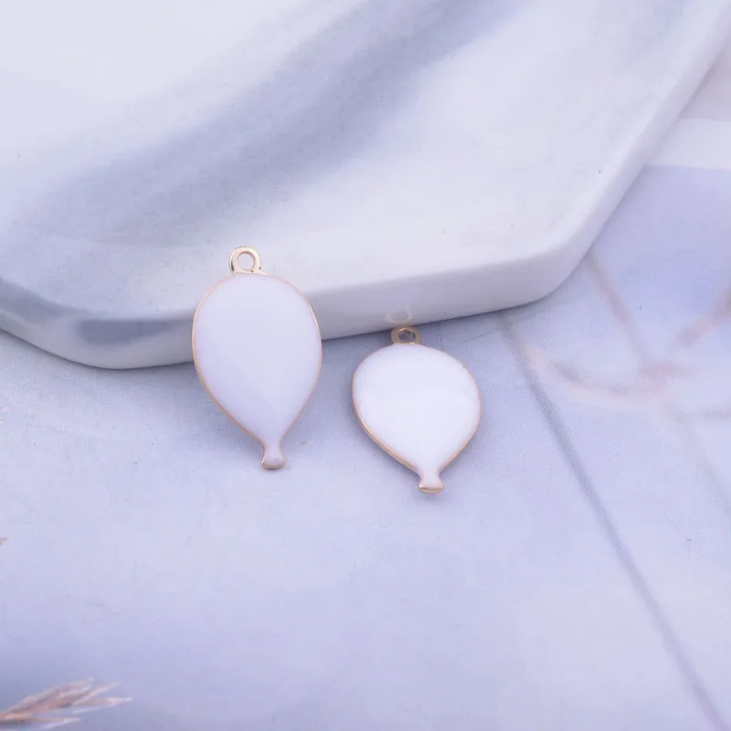 30 шт. 10*17 мм двухсторонние эмалевые шары подвески золотого цвета медные Diy