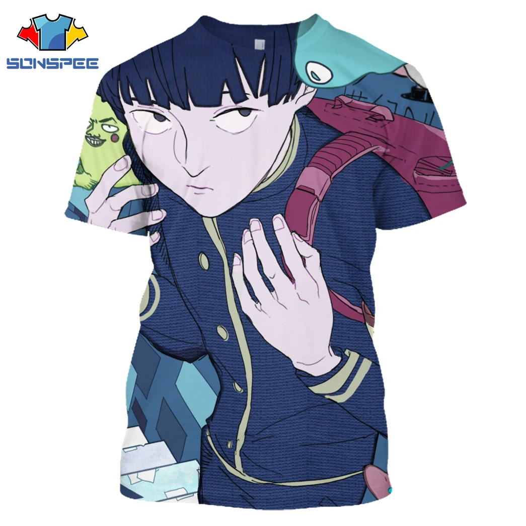

SONSPEE3D Printed Harajuku Mens T-shirt Sports Fashion Japanese Animation Mob Spirit Ladies Short Sleeve Casual Hip Hop Clothing
