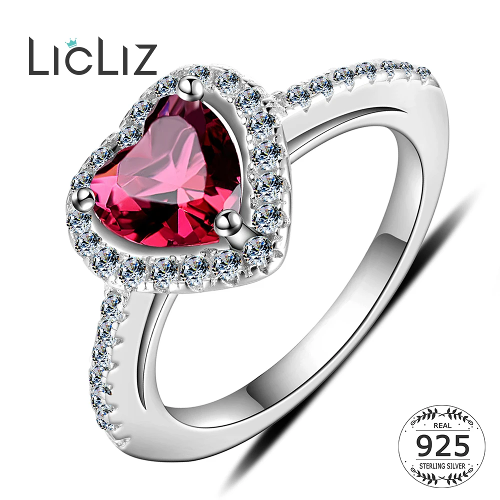 Кольцо серебряное с фианитом в виде сердца|Кольца| |