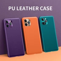 luxury original camera lens protection shockproof silicone pu leather phone case for iphone 11 pro max x xs max xr back cover