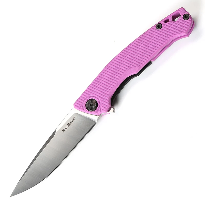 Pink Nimo ножи летарлан Флиппер складной нож 9Cr18mov лезвие шарикоподшипники G10 Ручка Открытый лагерь ножи для выживания EDC инструменты - Цвет: Pink