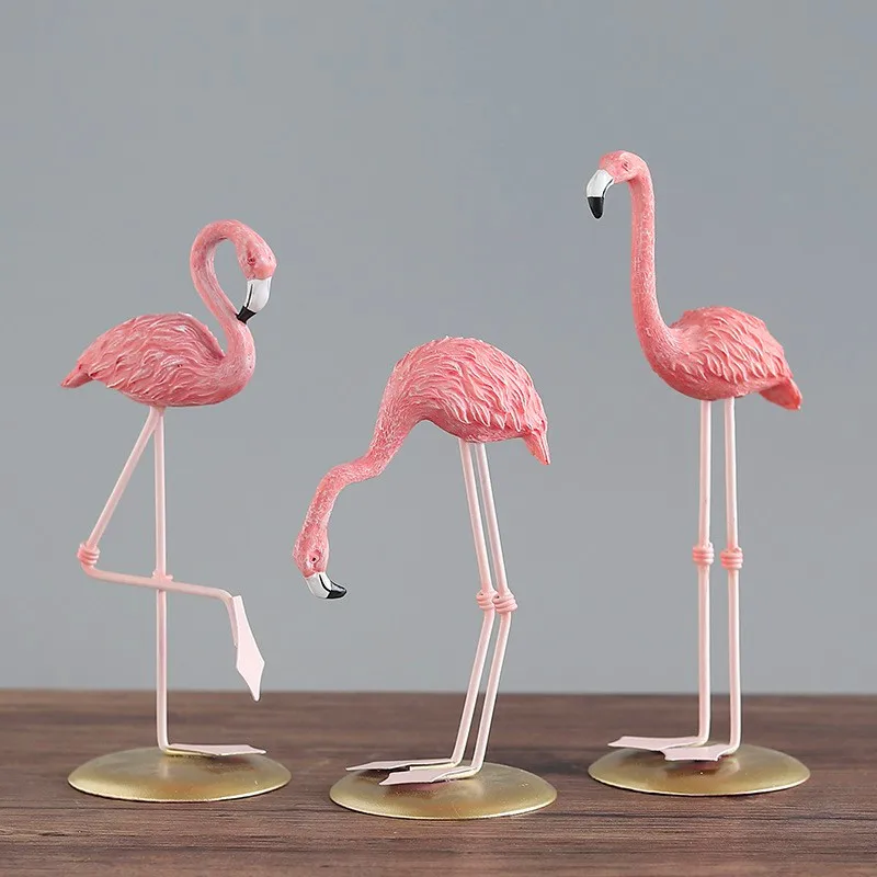 

FREE SHIPPING NORDIC FLAMINGO DECORATIVE RESIN LIVING ROOM ROOM WINE CABINET TV CABINET CRAFTS STATUE GOOD LUCK