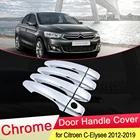 Накладка на дверную ручку, хромированная, для Citroen C-Elysee 2012, 2013, 2014, 2016, 2015, 2017, 2018, 2019