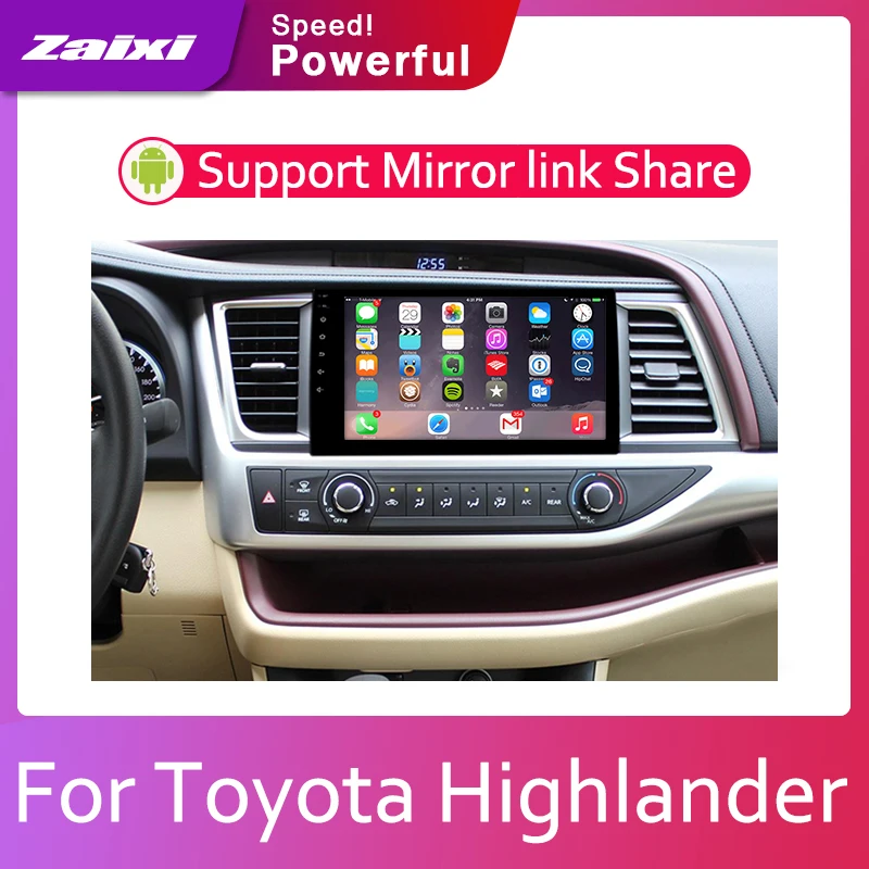 ZaiXi автомобильная система Android 1080P ips lcd экран для Toyota Highlander (XU50) 2014-2019 автомобильный
