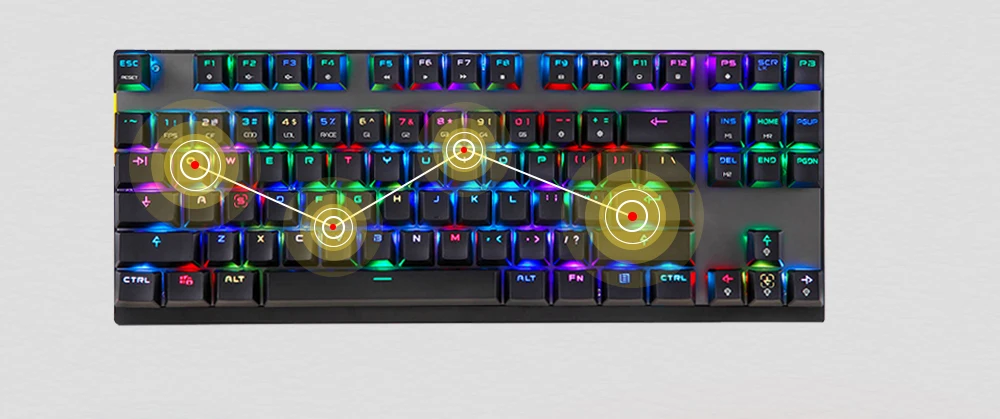 Motospeed Mechanical Gaming Keyboard 87 Key Wired Red Switch RGB Backlight Anti-Ghosting for PC Computer Russian Gamer Keybords