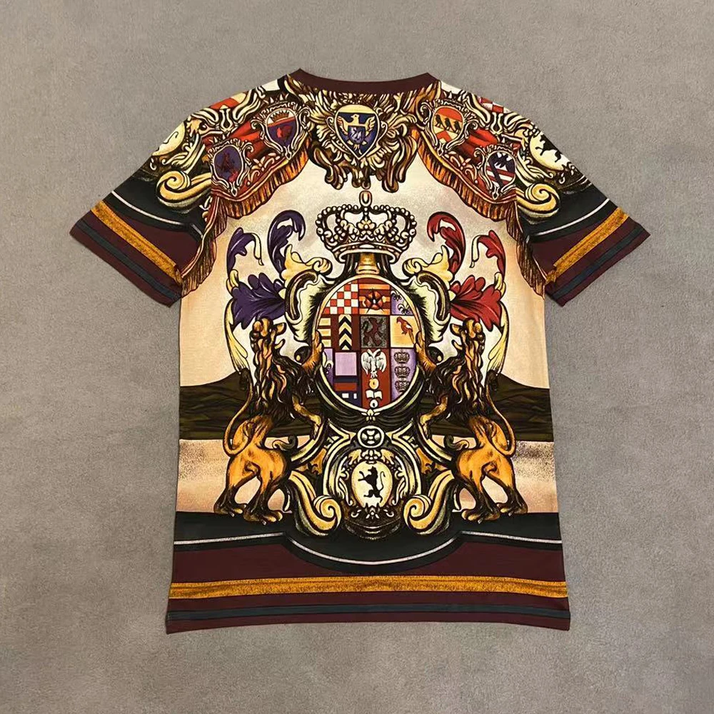 Футболка DUYOU мужская с коротким рукавом брендовая одежда в стиле барокко из