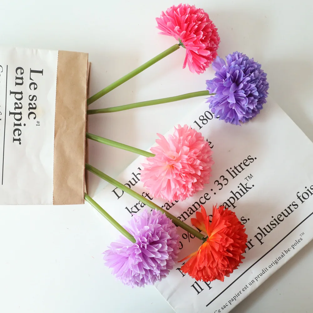 Искусственные цветы 1 головка маленький шар гортензии искусственные шелковые