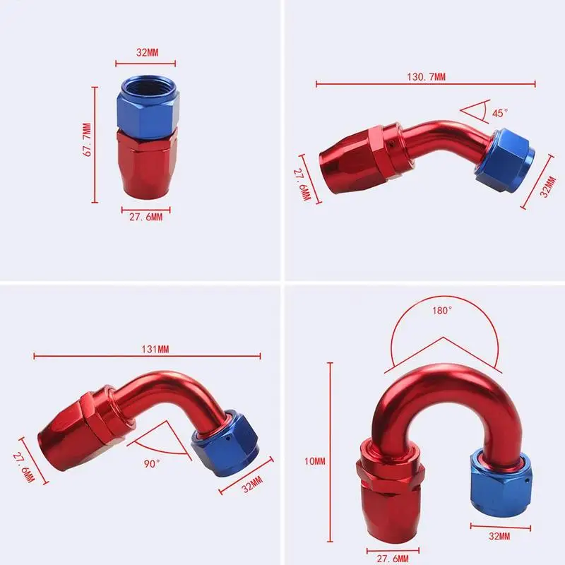 

An12 0-180 Degree Oil Cooled Joint Automobile Joint Pipe 4 Detachable Can O1E6 Alloy Model Joint Aluminum Choose Modificati D8E3