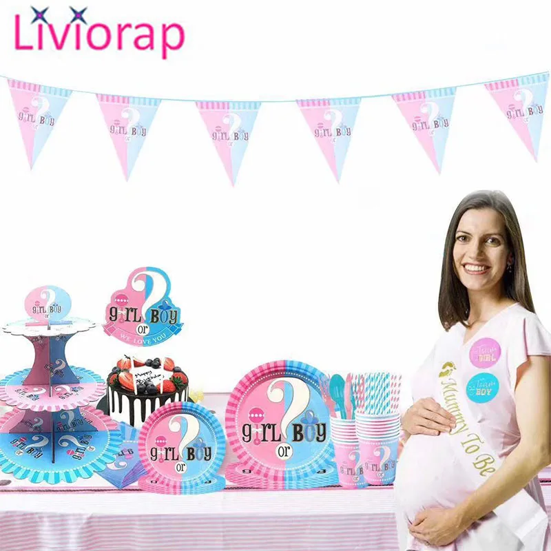 Детские украшения для душа маленьких мальчиков и девочек одноразовые столовые