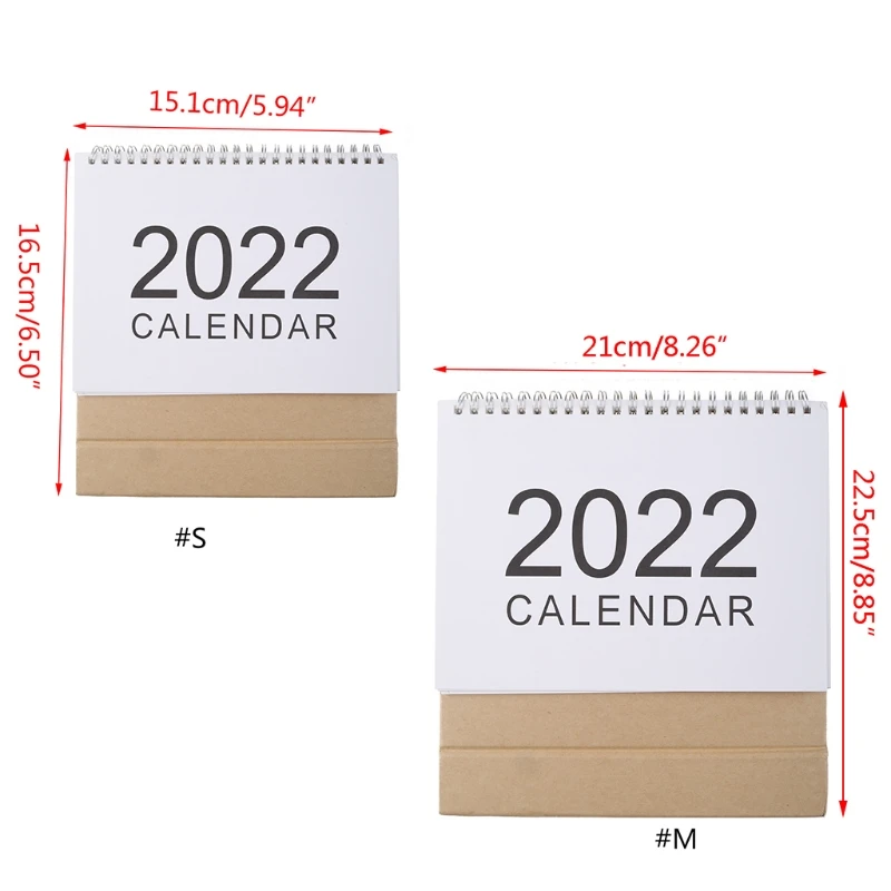 2022 простой настольный календарь английский спираль ежедневный ежемесячный