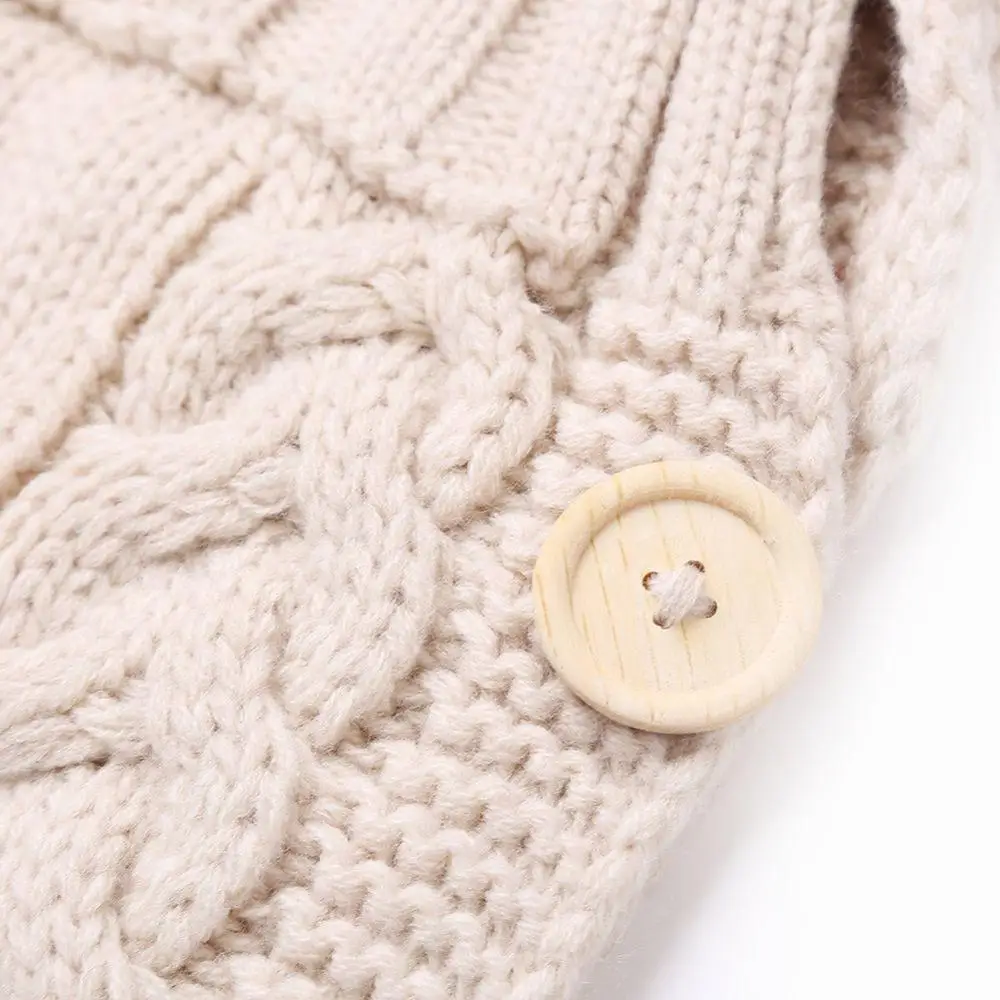 Милые вязаные крючком спальные мешки с капюшоном для новорожденных зимнее