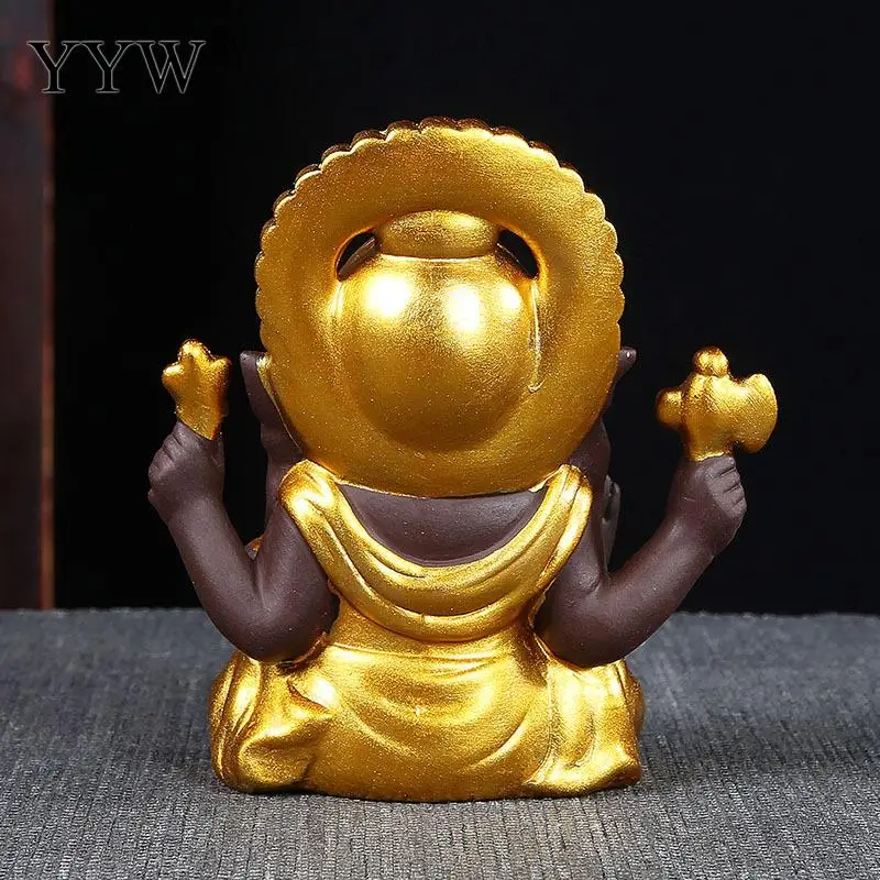 Ganesha статуя золотого будды слон Бог скульптуры Ganesh керамика домашний сад Будда