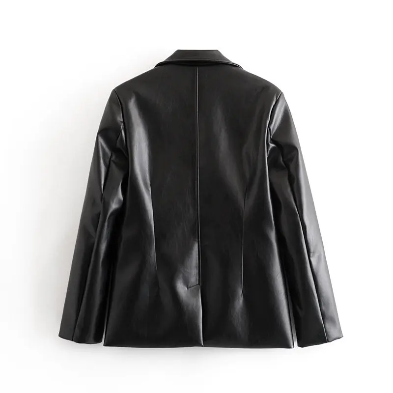 

Loose PU Faux Leather Blazers Women Leather Jacket Coat 2021 New Women's Jackets Outerwear Ladies Coats Female Leather Suit