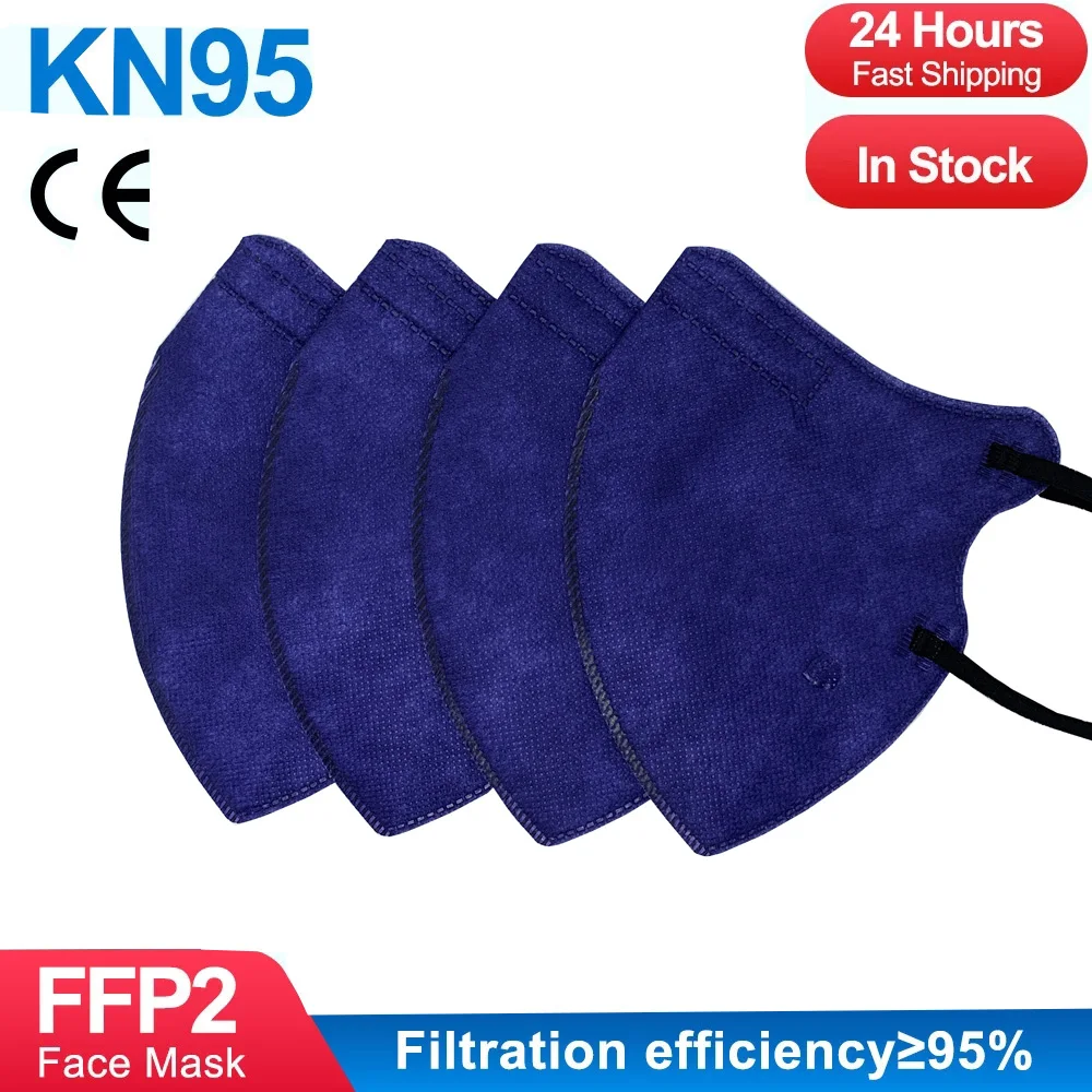 Цветная маска для взрослых FFP2 KN95 маски 5 слоев черная FFP2MASK многоразовая FFP3