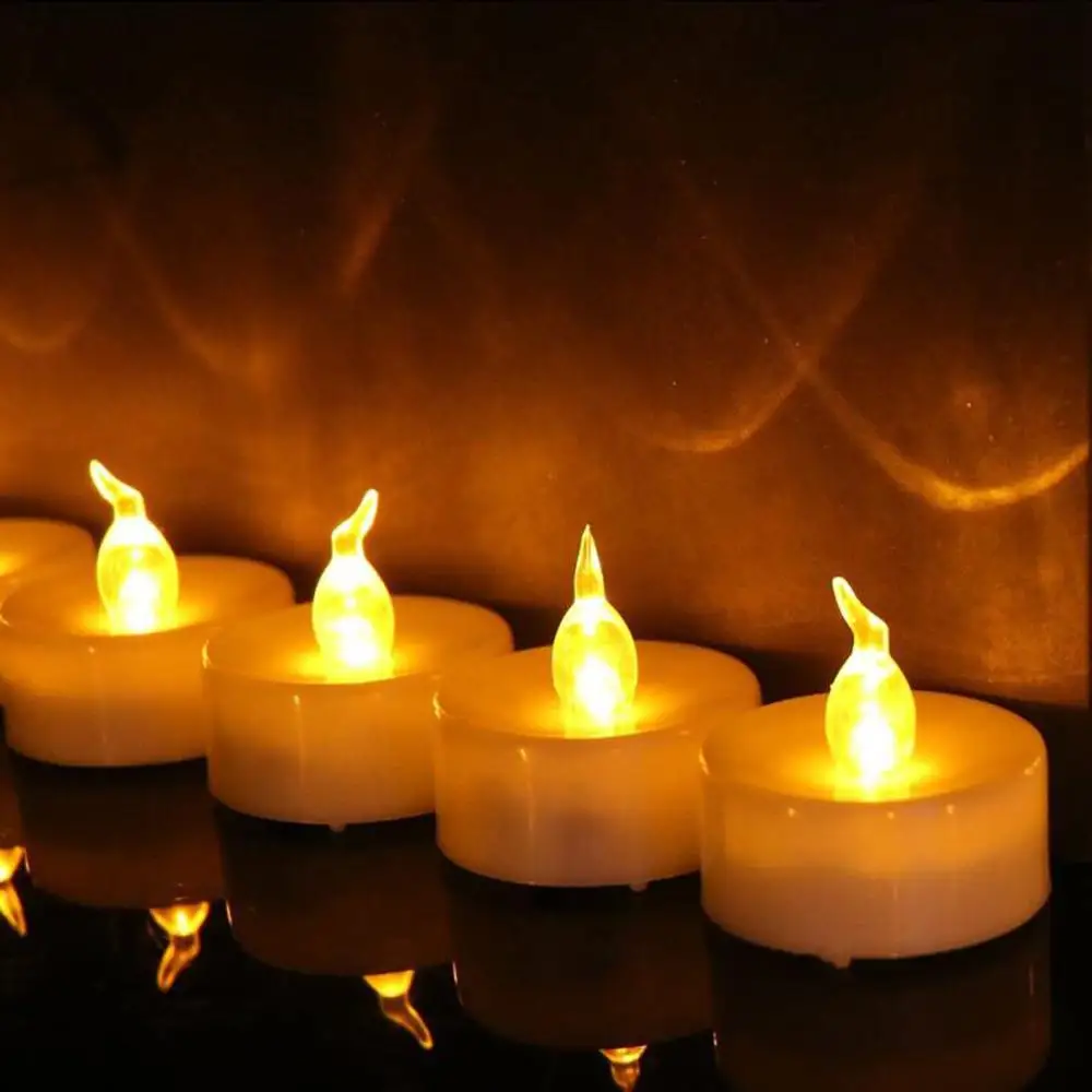 12 шт./упак. Светодиодная свеча чайный свет беспламенные свечи с батареей