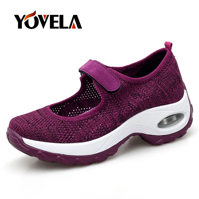 

Women Platform Sneakers Shoes Flat Slip on Walking Shoes Breathable Mesh Casual Shoes High Quality Dancing Ladies Shoes Size 42