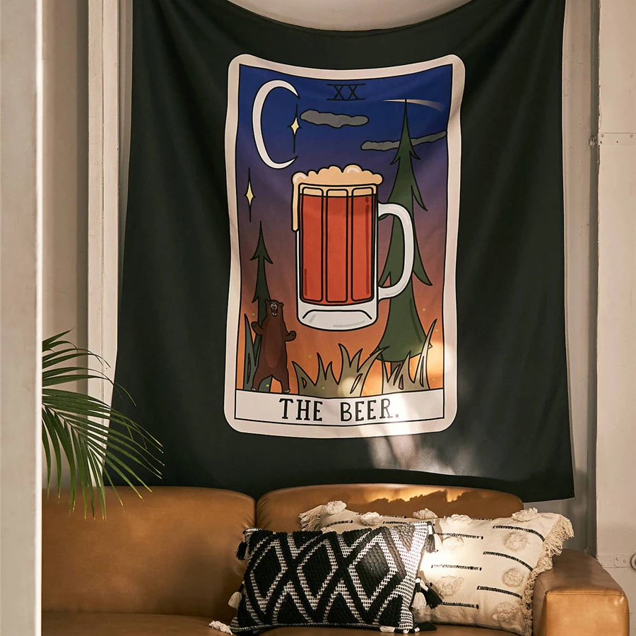 Хиромантия гобелен настенный розовый Кофе Таро психоделические Tapiz всюду ковёр