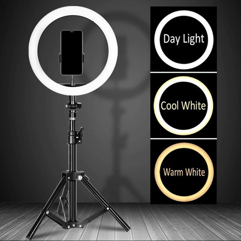Selfie Ring Light with Tripod Stand Light Rim for Mobile Circular Lamp Light for Video Shooting Studio Photo Light Ringh Rong