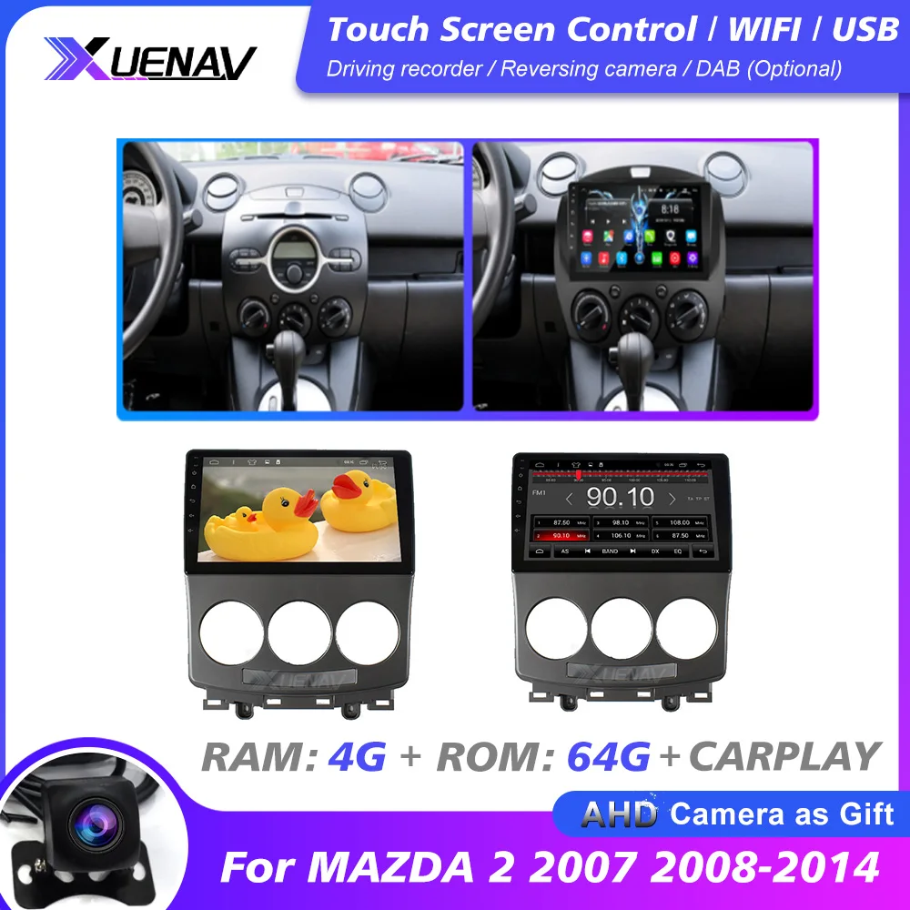 

Автомобильный радиоприемник, Авторадио, мультимедийный плеер для MAZDA 2 2007 2008-2014, мультимедийный автомобильный DVD-плеер, навигация, GPS-плеер