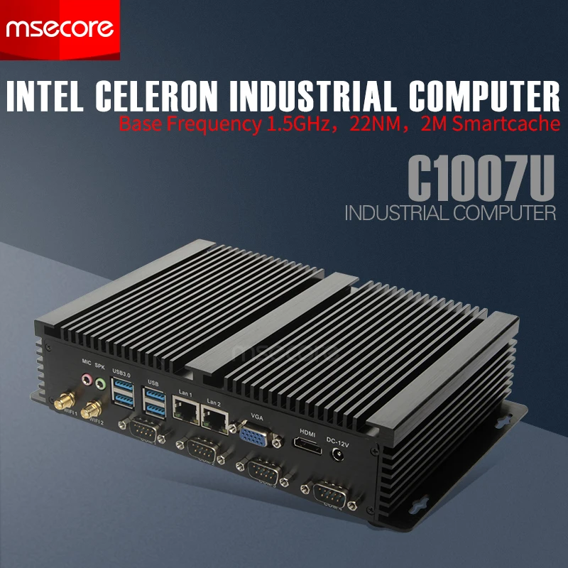 MSECOREC1007U I5 3317U безвентиляторный мини ПК Windows 10 Настольный компьютер промышленный неттоп barebone HTPC HDMI VGA 2* LAN 4* COM WiFi