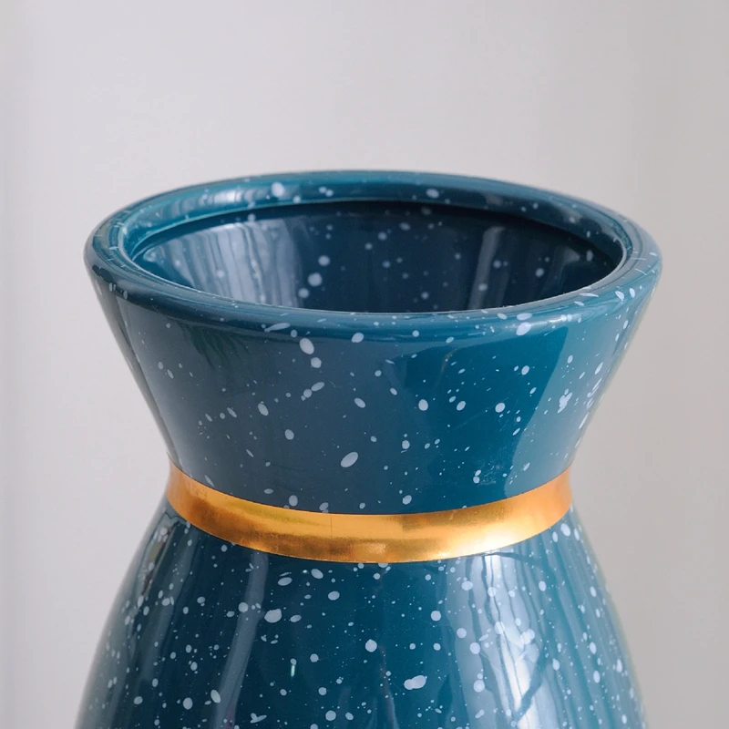 Ваза для цветов в горошек 1 шт. синий темно-синий керамический цветочный горшок с