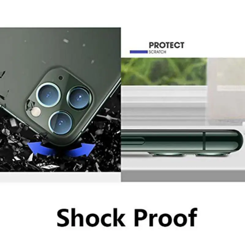 Защитное стекло для объектива камеры с металлическим кольцом закаленное iPhone