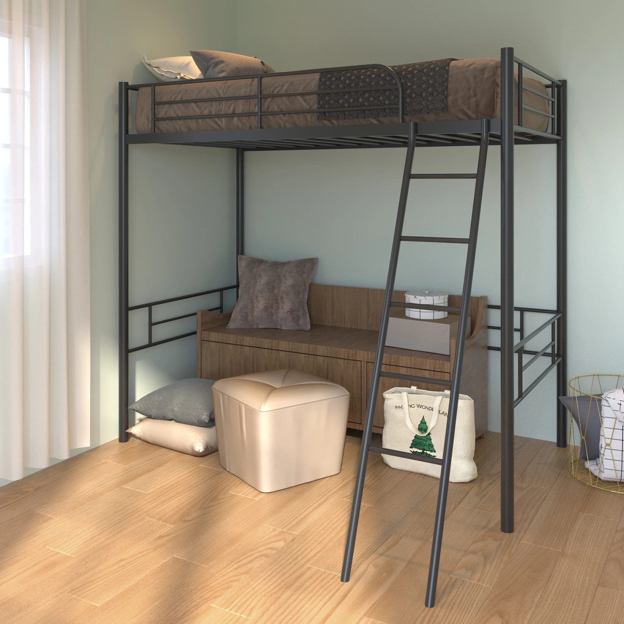 

Classic double bed, high quality material, beautiful appearance, Suitable for family, children, brothers, sisters