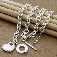 2019 new trendy 925 silver necklace fashion elegant heart pendant necklaces fine jewelry wholesale