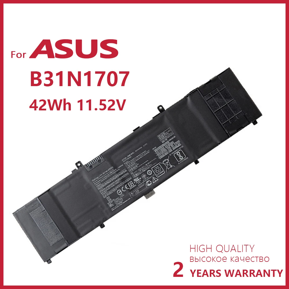 

100% Новый оригинальный 11,52 в 42Wh B31N1707 Аккумулятор для ноутбука ASUS Vivobook X411UA X411UF X411UN X411UQ S14 S410UA S410UN