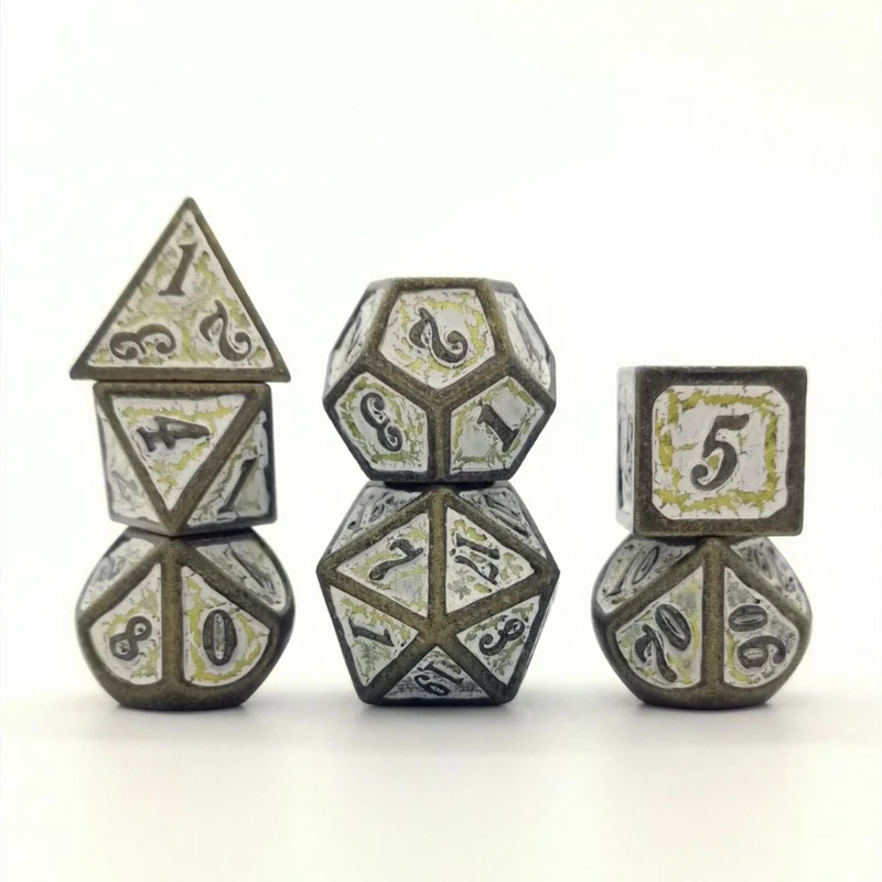 

7pcs/set Deluxe Metal Dice Polyhedral Game Dice Set RPG MTG Board Game Dice D4 D6 D8 D10 D12 D20