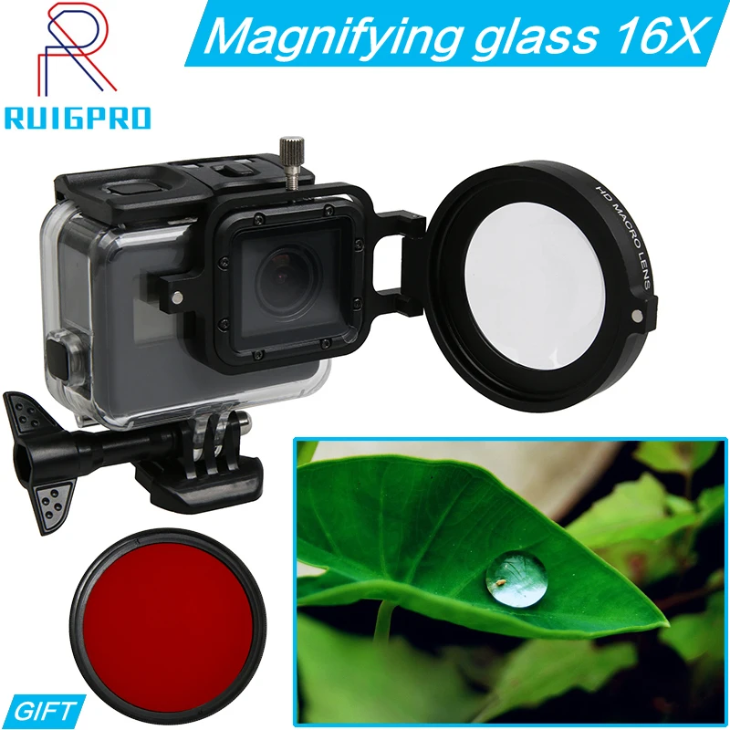 Кольцо адаптер для макрообъектива с 16 кратной увеличительной линзой экшн камер