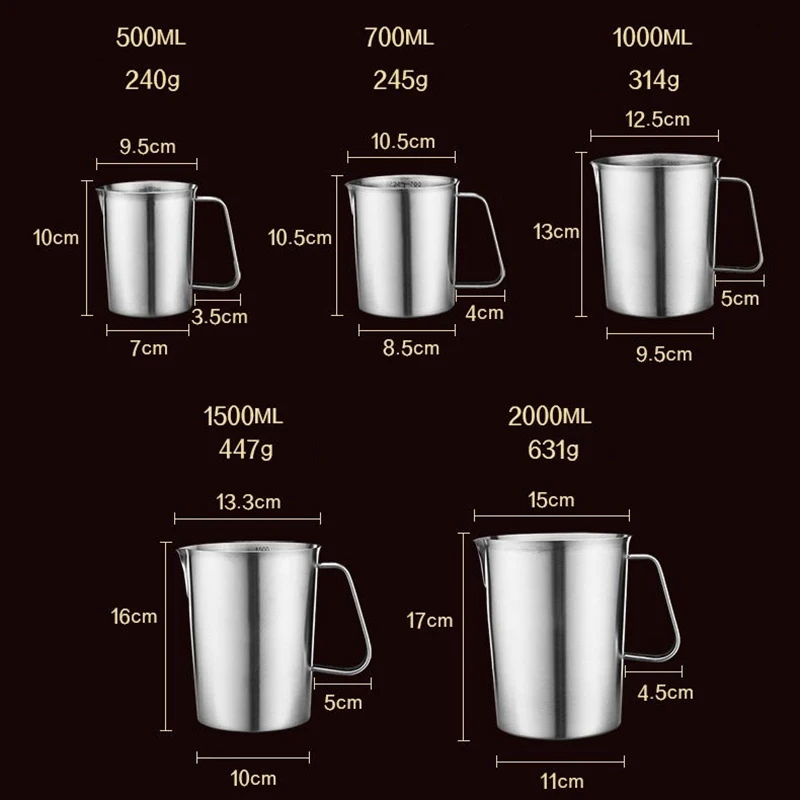 

Thick Stainless Steel Measuring Cup Measuring Cup With Scale Kitchen Baking Tea Large Capacity Measuring For Kitchen Accessories